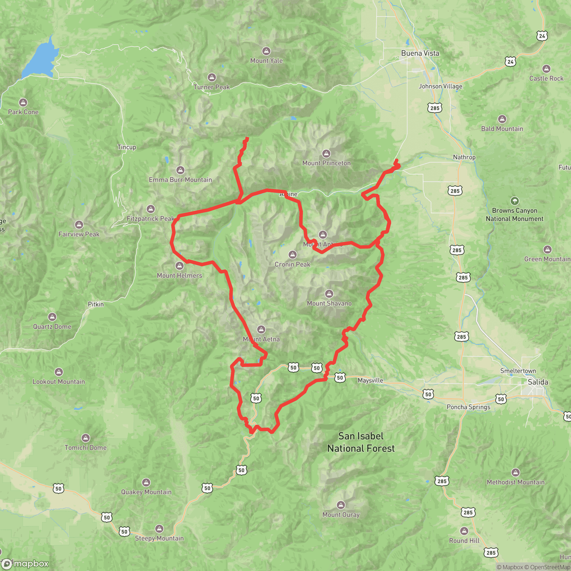 Course map for High Lonesome 100